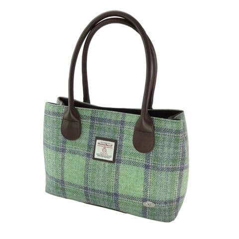 Women's Exquisite Harris Tweed Classic Handbag in Unique Faded Green Stewart LB1003-COL 139