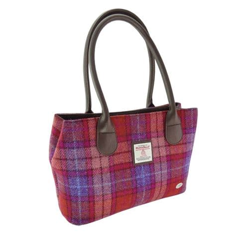 Women's Exquisite Harris Tweed Classic Handbag in Unique Orange/Purple LB1003-COL 142