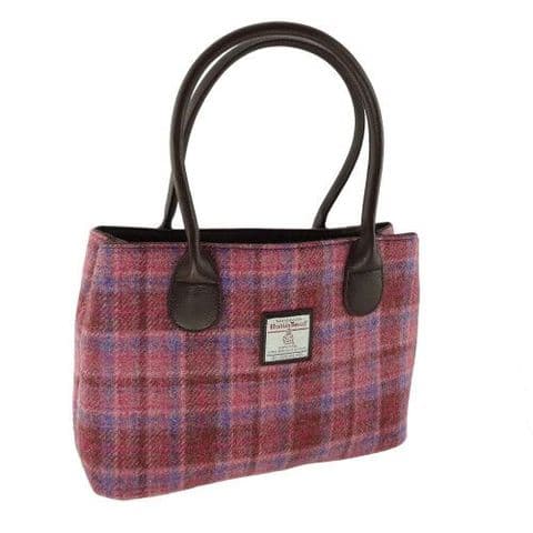 Women's Exquisite Harris Tweed Classic Handbag in Unique Pink Check LB1003-COL 103