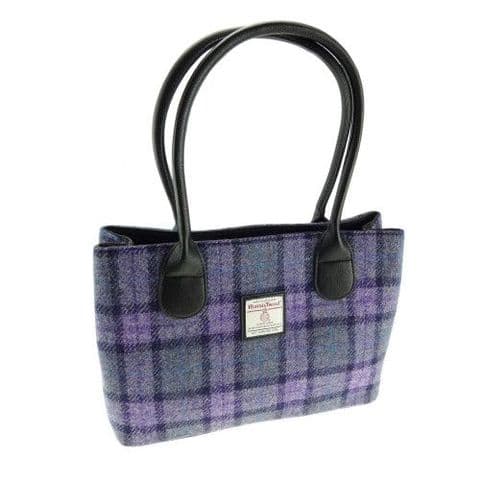 Women's Exquisite Harris Tweed Classic Handbag in Unique Purple Check LB1003-COL 89