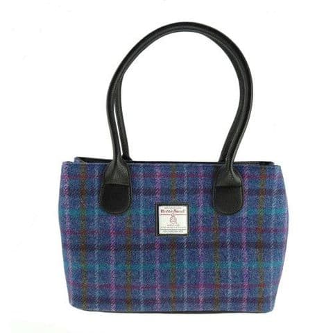 Women's Exquisite Harris Tweed Classic Handbag in Unique Purple Multi Check LB1003-COL 51