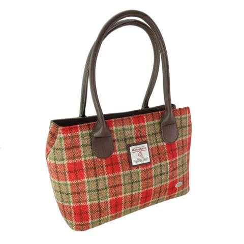 Women's Exquisite Harris Tweed Classic Handbag in Unique Red & Green Tartan LB1003-COL 141