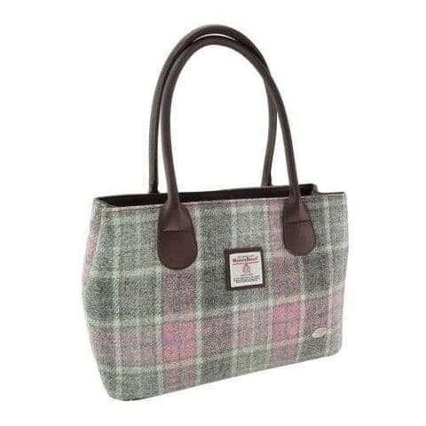 Women's Exquisite Harris Tweed Classic Handbag in Unique Soft Pink Buchanan LB1003-COL 134