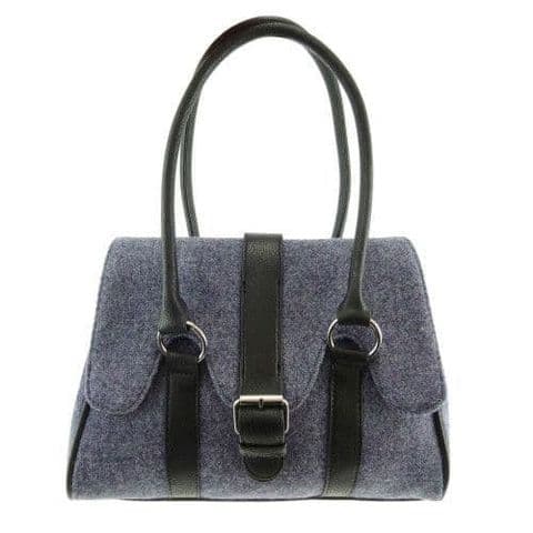 Women's Exquisite Harris Tweed Scallop Bag in Unique Grey/Purple Contrast LB1017-COL38