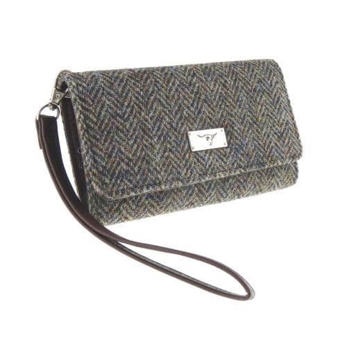 Women's Harris Tweed Smart-Phone Wallet & Wrist Strap in Stunning Heather Herringbone LB2104 COL 7