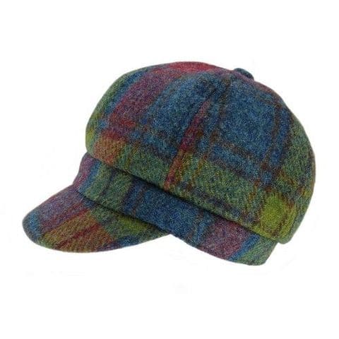 Women's Luxury Fashionable Harris Tweed Cap in Multi Colour Tartan GH0375-COL 46