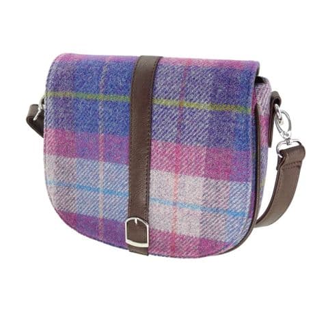 Women's Luxury Harris Tweed Shoulder Bag in Purple/Pink Tartan LB1000-COL 47