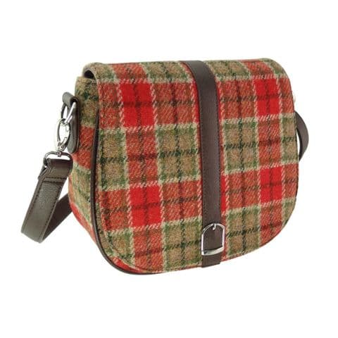 Women's Luxury Harris Tweed Shoulder Bag in Unique Red & Green Tartan LB1000-COL 141