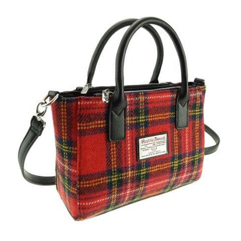 Women's Unique Authentic Harris Tweed Tote Handbag in Royal Stewart Tartan LB1228-COL 24