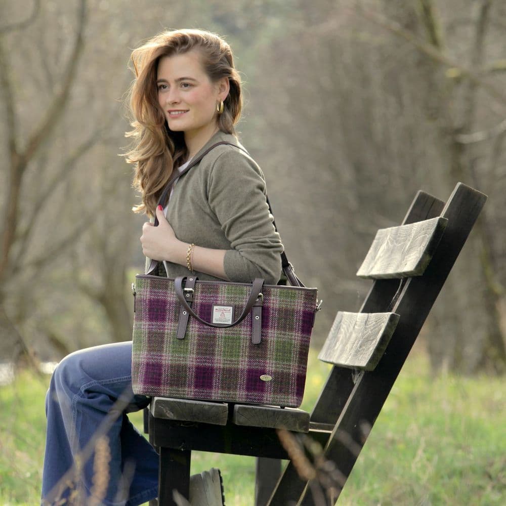 Women s Unique Harris Tweed Tote Handbag in Heather Check LB1028-COL 125