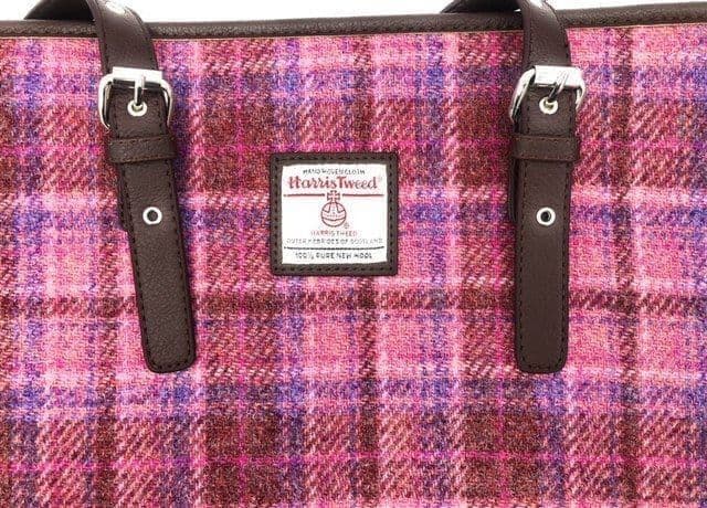 Women s Unique Harris Tweed Tote Handbag in Lilac/Green Check LB1028 ...
