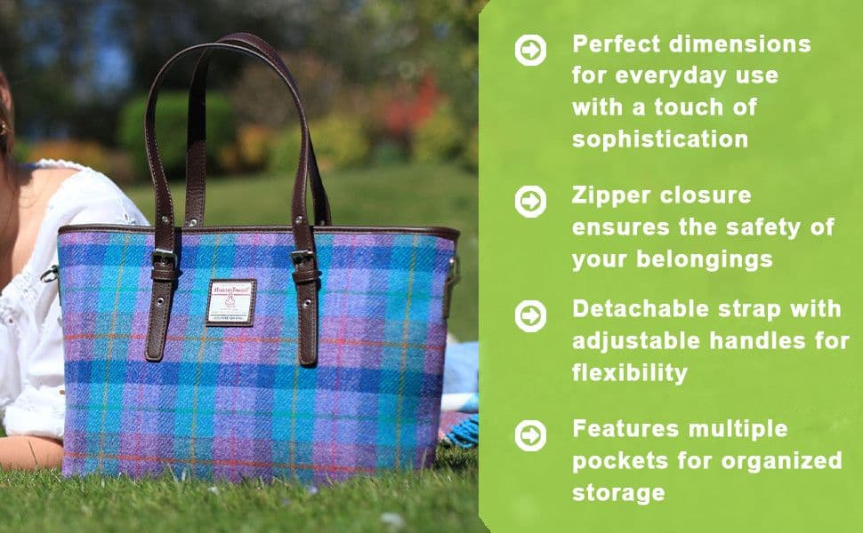 Écharpe Harris Tweed Tartan MacLeod Bleu - Scott And MacKenzie, Élégante Et Chaude