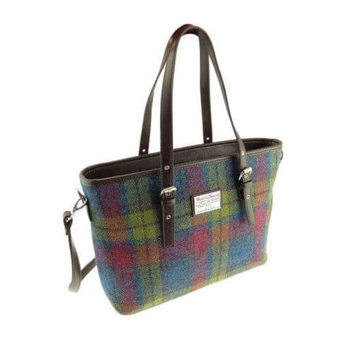 Women's Unique Harris Tweed Tote Handbag in Multi Colour Tartan LB1028-COL 46
