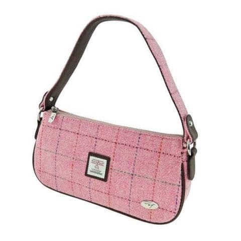 Women's Unique Luxury Harris Tweed Hand Bag in Bright Pink Check LB1217-COL 68