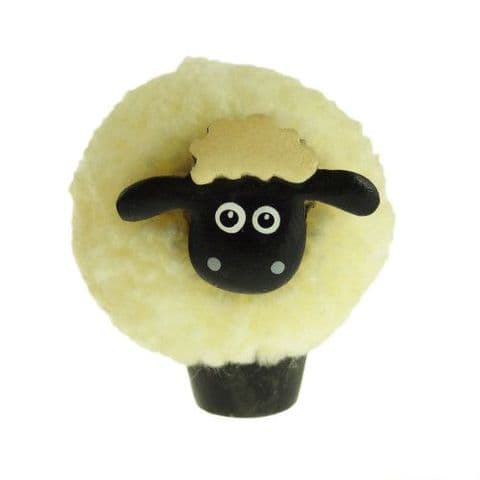 Wooden Sheep Pom Pom Ornament Figure - 33mm - AM1183