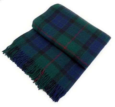 Wool/Blend comfort Tartan Blankets for beds, Sofa throws - large 74x62"- GUNNTartan