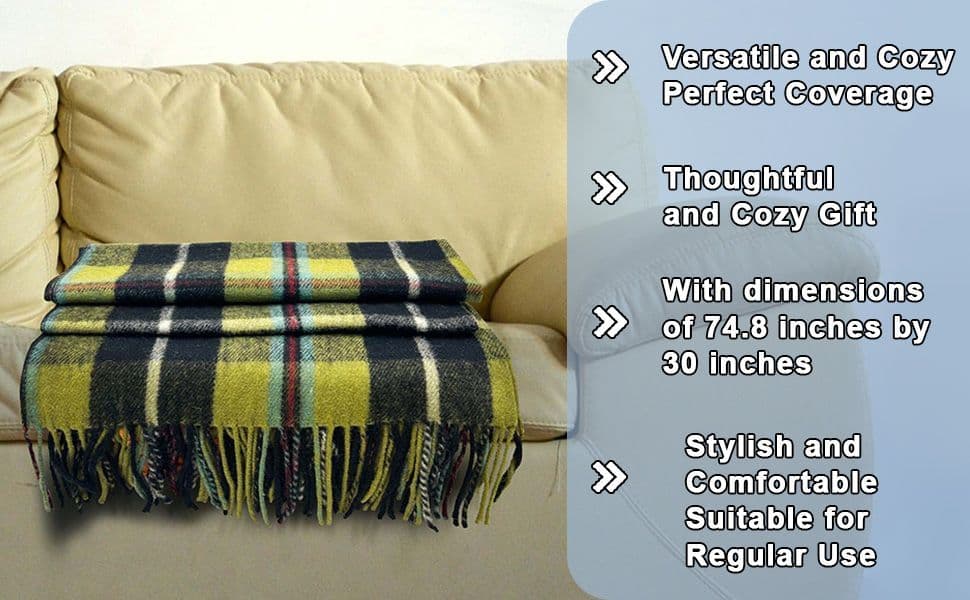The Scotland Kilt Company Recycled Wool Tartan Lap Blanket In Lindsay