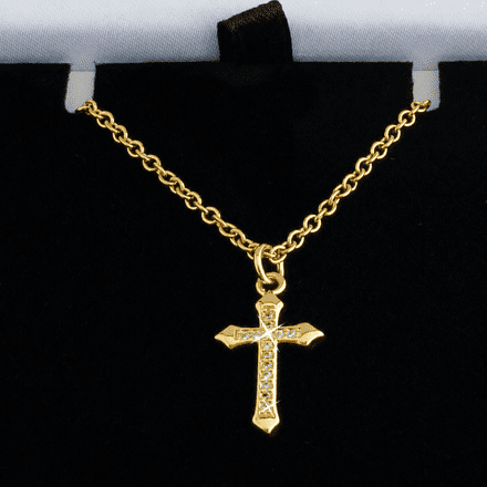 18k Gold Cross presented in a Gift Box, Gift for Her