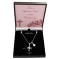 925 Sterling Silver, Cross and Pearl Necklace with Cubic Zirconia, Christening Day Gift | Heavens Blessings