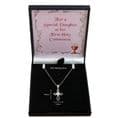 925 Sterling Silver Cross Necklace,  Gift for a Girl's First Holy Communion, Cubic Zirconia Crystals | Heavens Blessings