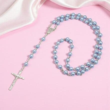 Blue Pearl Rosary Beads