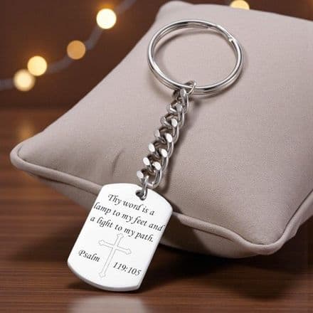Catholic Keyring with Engraving