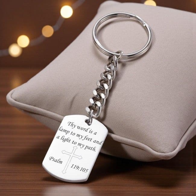 Catholic Keyring with Engraving | Heaven's Blessings