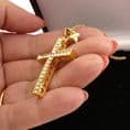 Cross and Heart Necklace with Crystal Rhinestones for Girls or Women 18k Gold Plated | Heavens Blessings