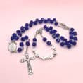 Dark Blue Rosary Beads, Personalised with Any Name, Mary Centrepiece | Heavens Blessings