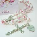 Engraved Rosary with Beautiful Lampwork Beads | Heaven's Blessings