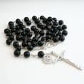 First Holy Communion Gift, Personalised Black Rosary Beads with Engraving | Heavens Blessings
