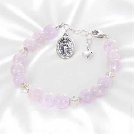 Gemstone Mary Charm Bracelet