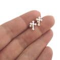 Gift for Girls Baptism or Confirmation, 925 Sterling Silver Cross Earrings, Studs | Heavens Blessings