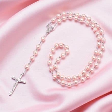 Pale Pink Pearl Rosary Beads