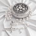 Personalised, First Holy Communion Rosary, Pearls, Chalice & Letter | Heavens Blessings