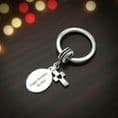 Personalised Keyring with Cross Heart Charm | Heaven's Blessings