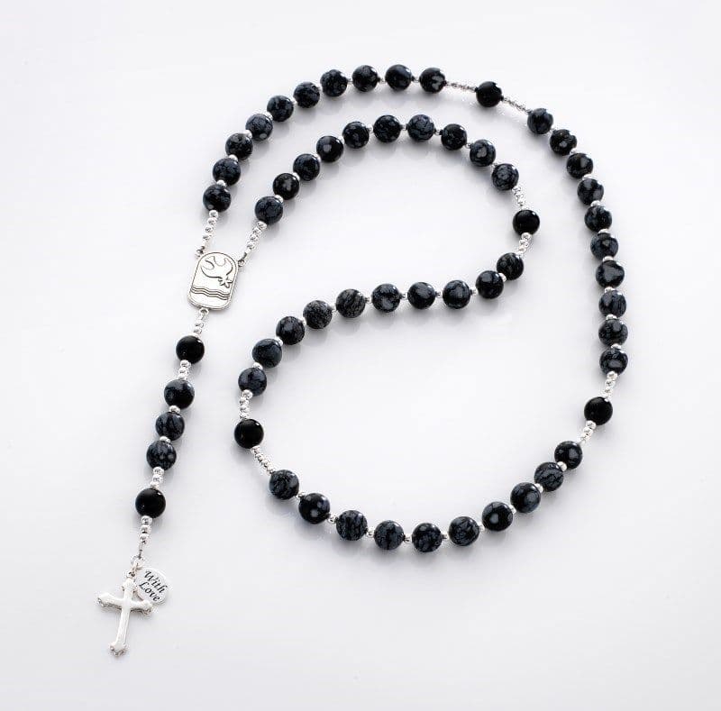 Personalised Rosary Obsidian & Onyx | Heavens Blessings