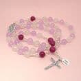 Personalised Rosary with Faceted Jade, Lilac and Magenta Malaysian Jade, Sterling Silver | Heavens Blessings