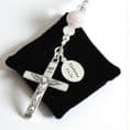Personalised Rosary with Faceted Jade, Lilac and Magenta Malaysian Jade, Sterling Silver | Heavens Blessings