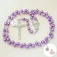 Personalised Rosary with Smaller Beads, mauve| Heaven's Blessings