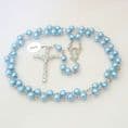 Personalised Rosary with Smaller Beads, Pale Blue| Heaven's Blessings