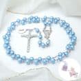 Personalised Rosary with Smaller Beads, Pale Blue| Heaven's Blessings