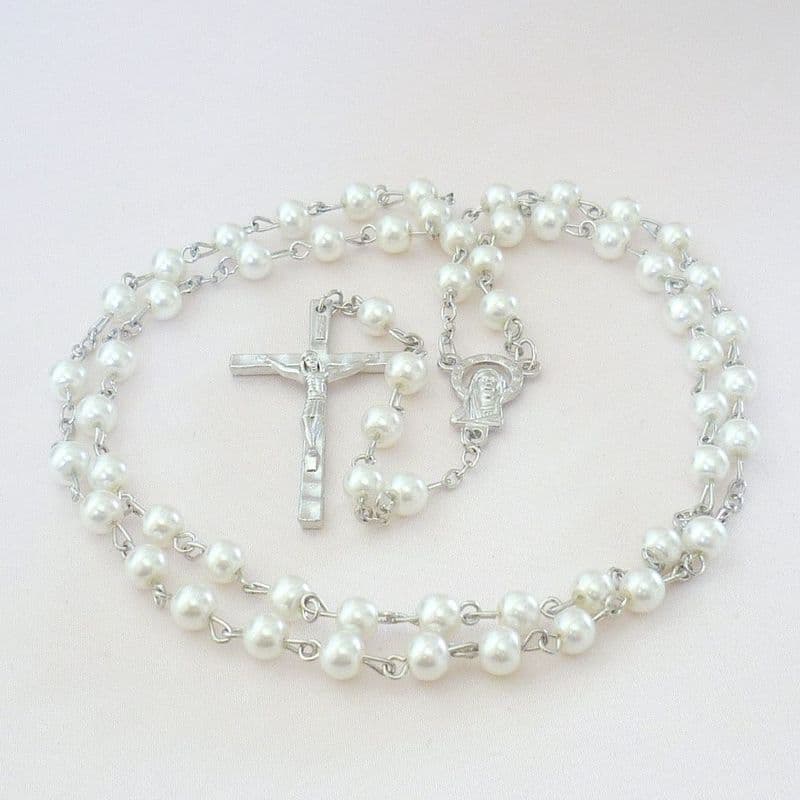 Rosary Beads for A Girl, White | Heavens Blessings