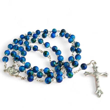 Rosary Beads for Children in Navy