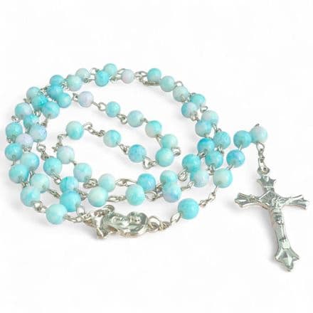 Rosary Beads for Children in Pale Blue