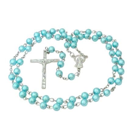 Rosary for a Child in Turquoise Pearls