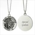 Saint Christopher Necklace, Personalised with  Engraving | Heavens Blessings