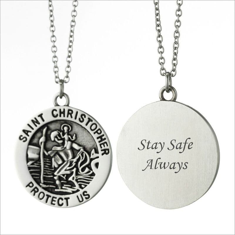 Saint Christopher Necklace, Personalised with Engraving | Heavens Blessings