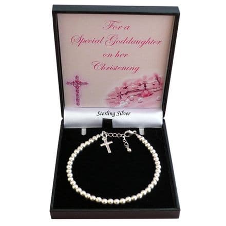 Silver Christening Bracelet, Choice of Gift Box for Someone Special