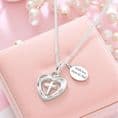 Silver Heart Cross Necklace with Engraving | Heavens Blessings